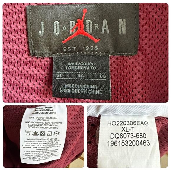 Air Jordan 23 Engineered Zip Up Windbreaker Jacket in Cherrywood Red | XL - Picture 8 of 9